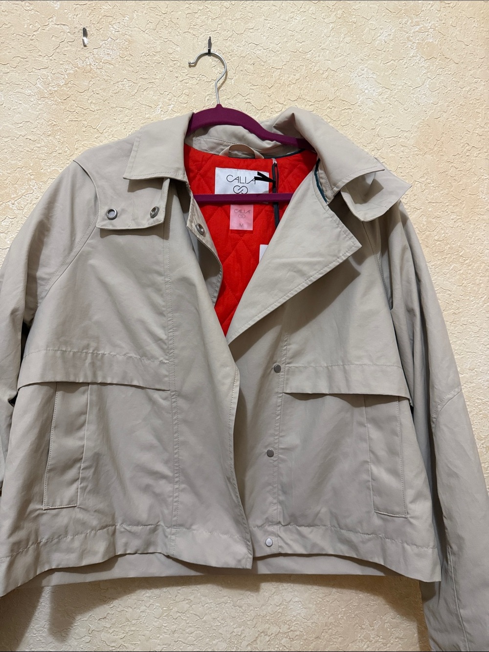 Calia hooded trench coat. NWT size M